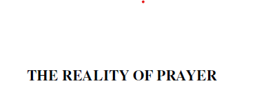 Cover of The Reality of Prayer